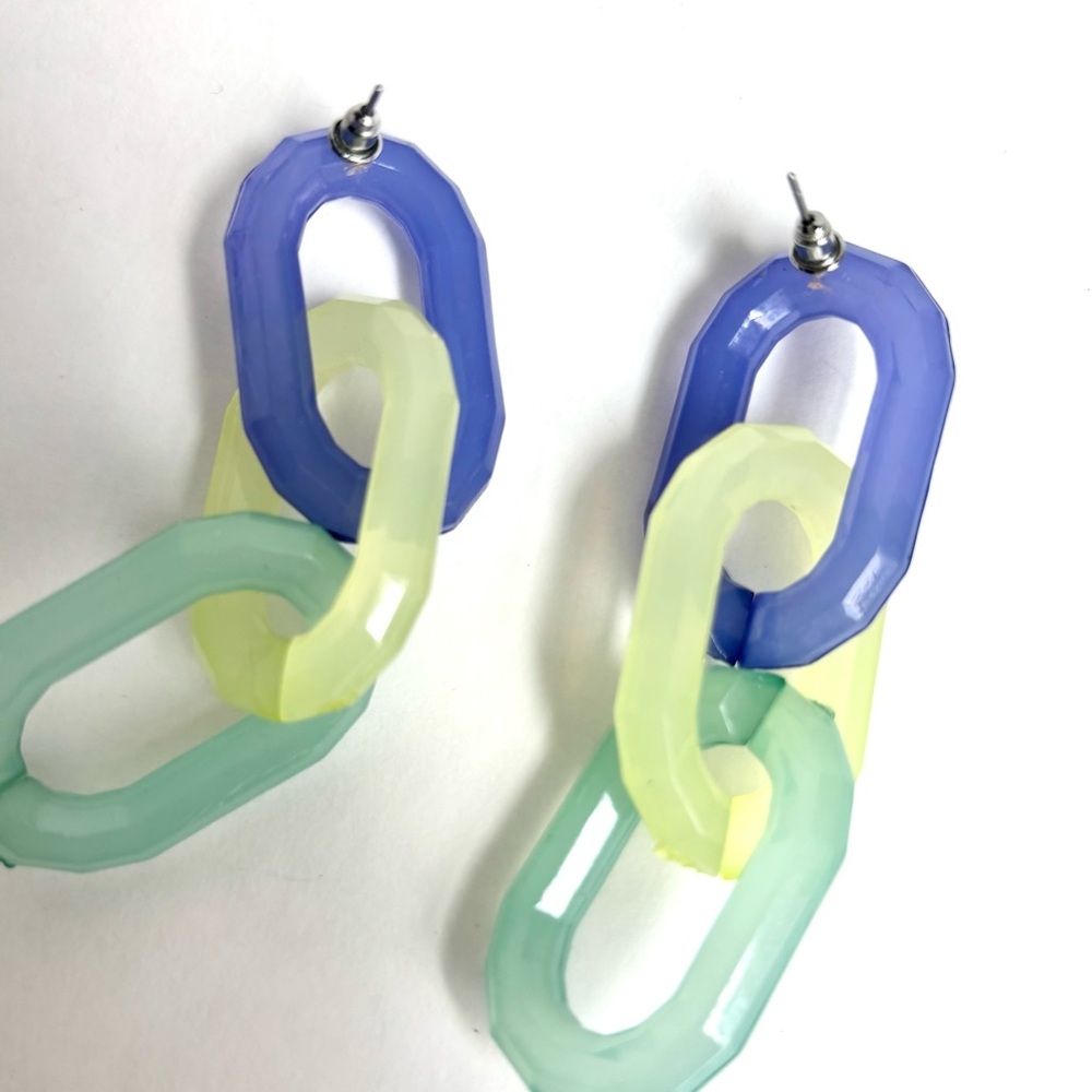 Chunky Acrylic Neon Chainlink Earrings